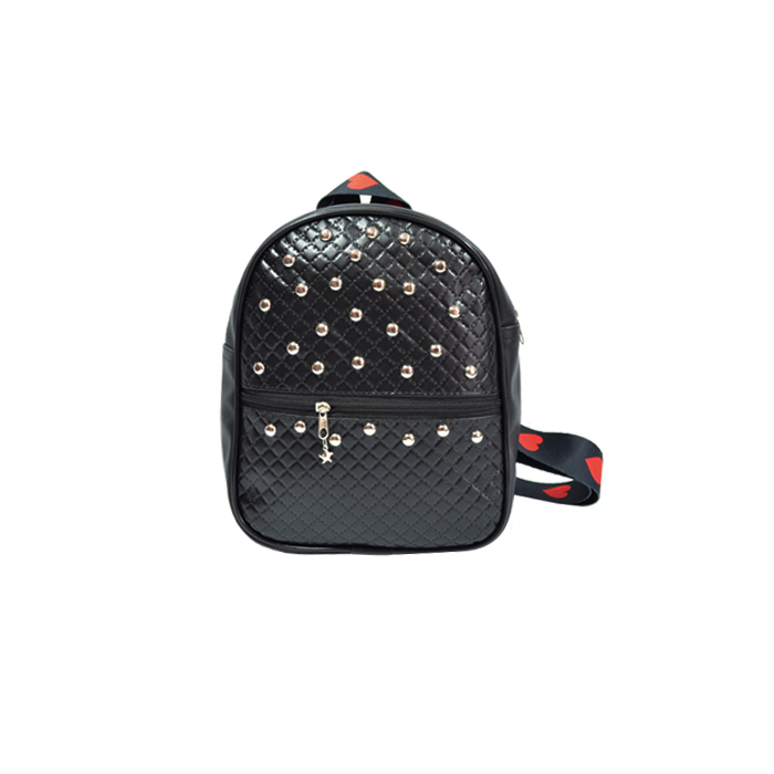 MOCHILA CON TACHAS Y CORREA SUBLIMADA.