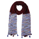 [16551] CHALINA ESTAMPADA CON BORLAS