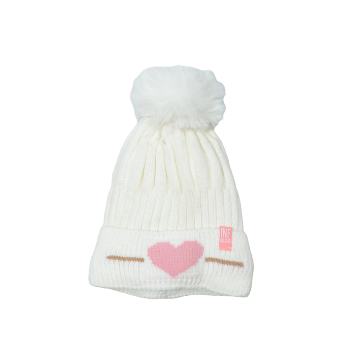 [36966] GORRO POMPON Y CORAZON INFLUENCER