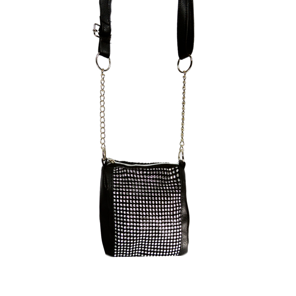 CARTERA BAGS DOBLE  STRASS CON CADENA