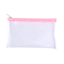 CARTUCHERA TRANSPARENTE CIERRE A COLOR