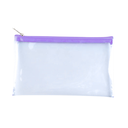 CARTUCHERA TRANSPARENTE CIERRE A COLOR