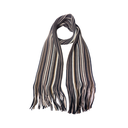 BUFANDA DE LANA RAYADA CON FLECOS 25CM X 190