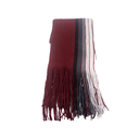 BUFANDA DE LANA RAYADA CON FLECOS 25CM X 190