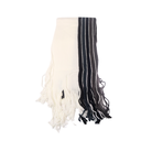 BUFANDA DE LANA RAYADA CON FLECOS 25CM X 190