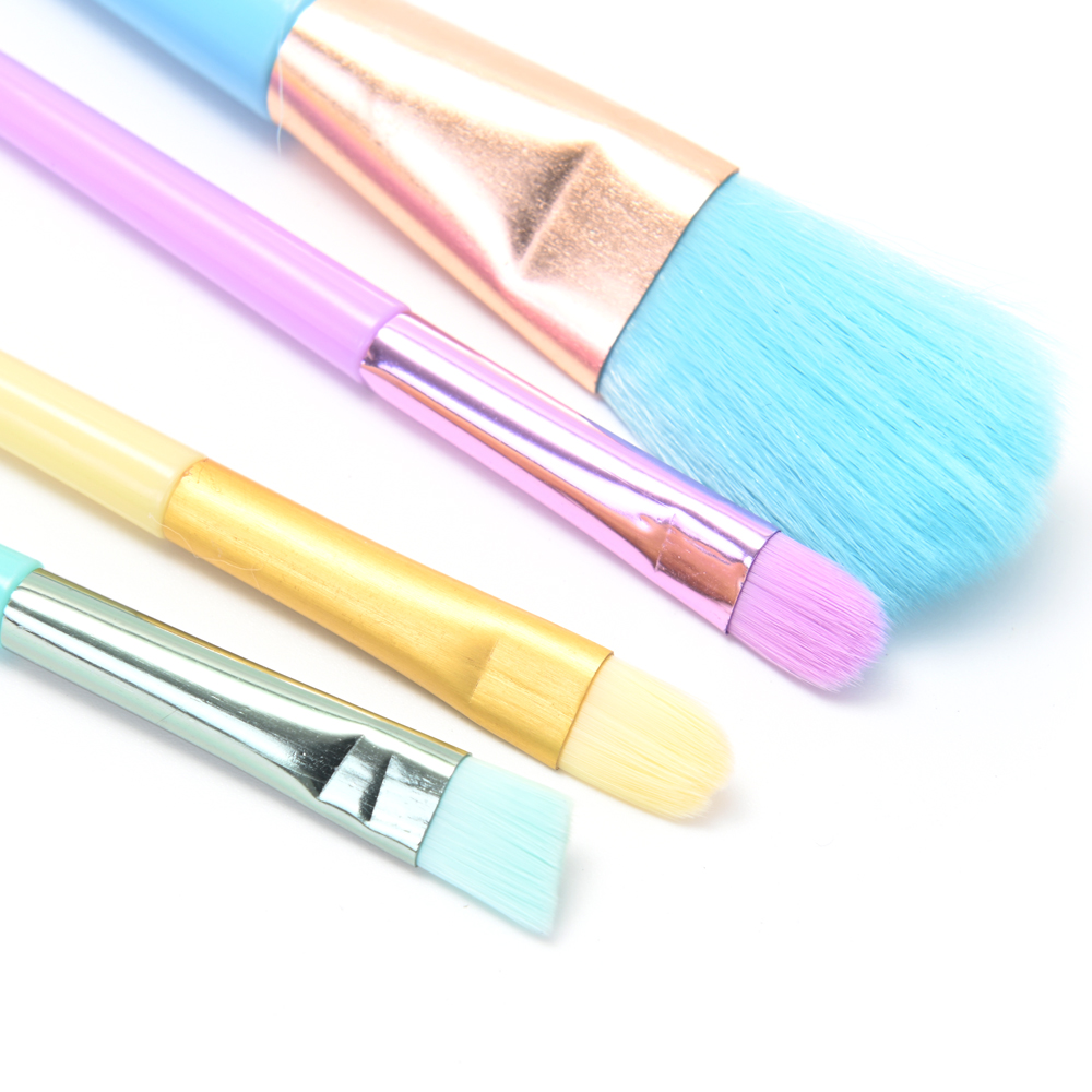 SET BROCHA MAQUILLAJE COLORES PASTEL X5