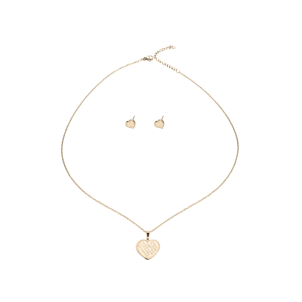 SET COLLAR + DIJE ARO STRASS CORAZON