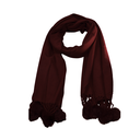 BUFANDA CON POMPON COLOR LISO