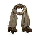 BUFANDA CON POMPON COLOR LISO