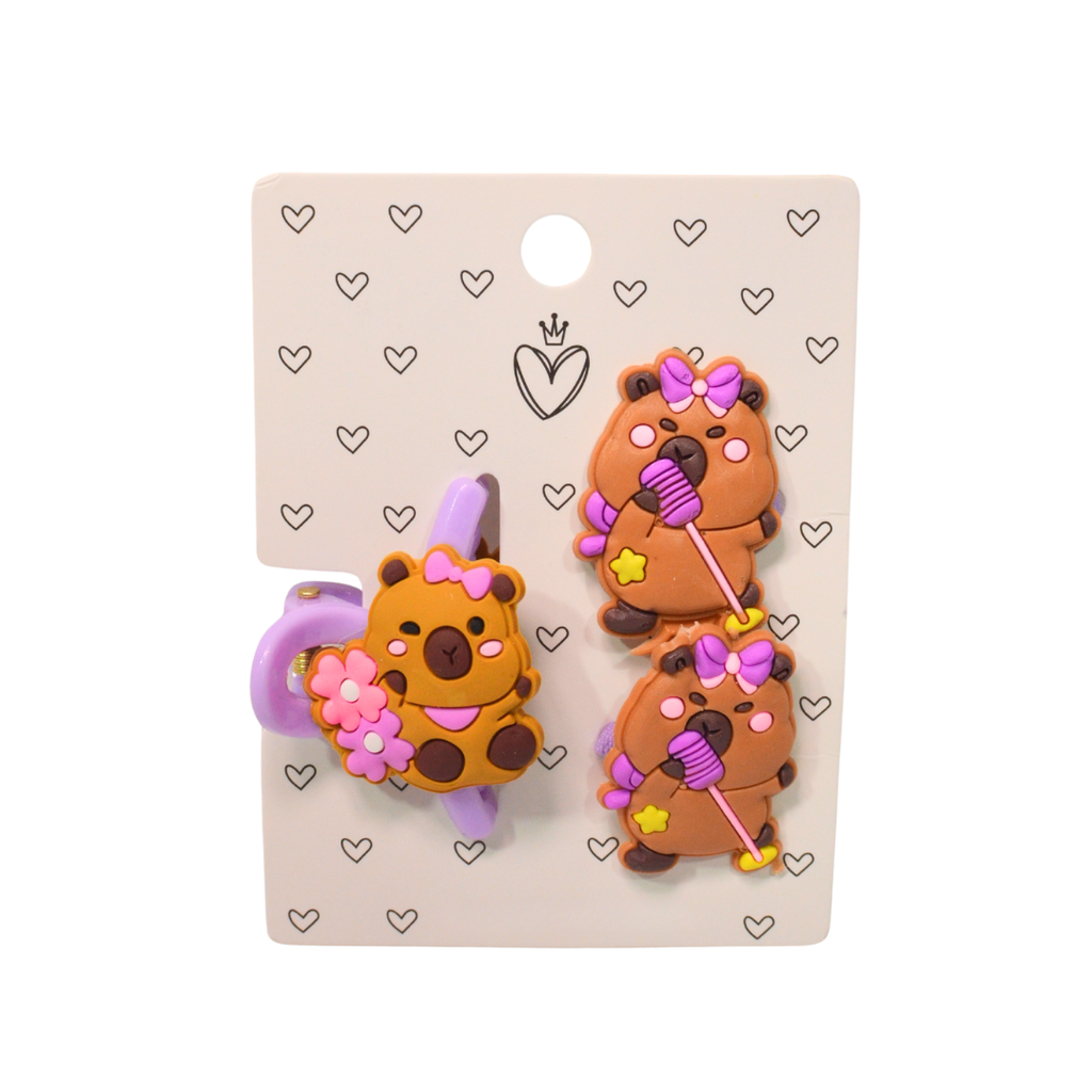 SET PELO BROCHE + COLEROS CAPIBARA