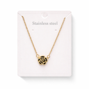 CADENA DIJE FLOR ACERO QUIRURGICO