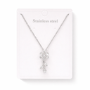 CADENA DIJE FLOR ACERO QUIRURGICO