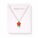 CADENA DIJE FLOR ACERO QUIRURGICO