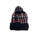 [36474] GORRO DAMA TEJIDO MULTICOLOR CON POMPON