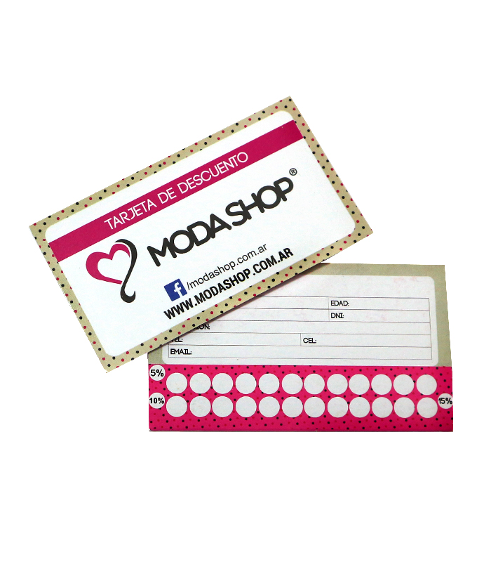 TARJETA DE DESCUENTO 9x5cm