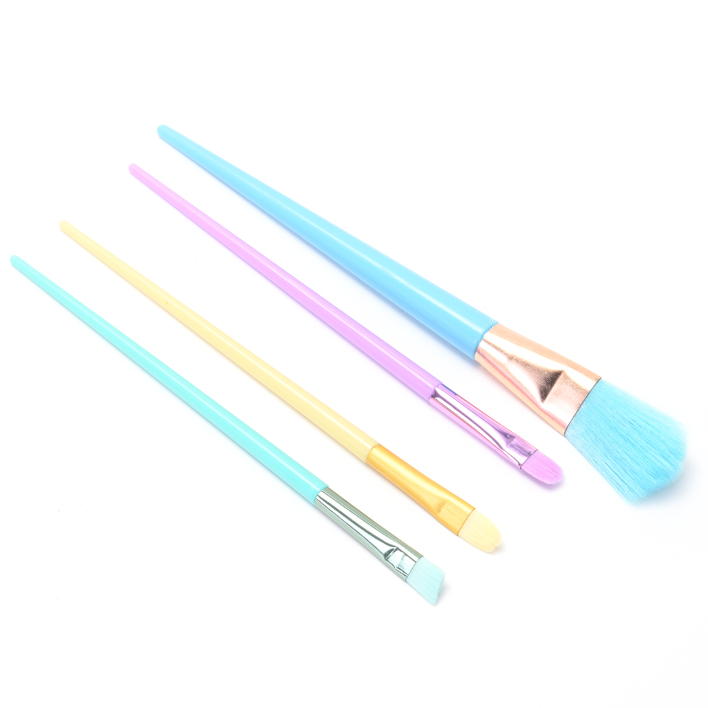 SET BROCHA MAQUILLAJE COLORES PASTEL X5