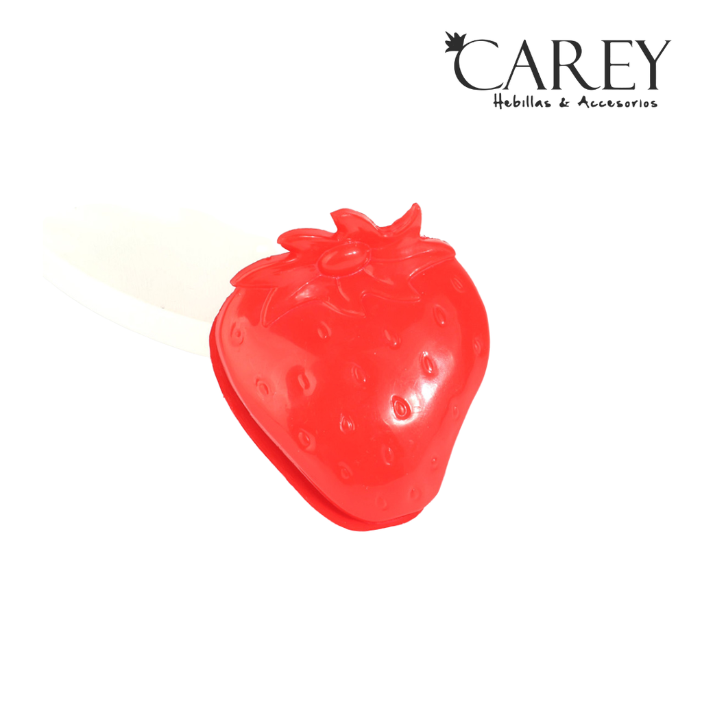 BROCHE PINZA CAREY FRUTILLA ROJA