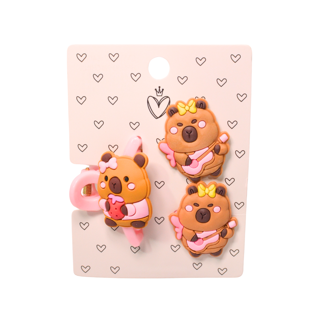 SET PELO BROCHE + COLEROS CAPIBARA