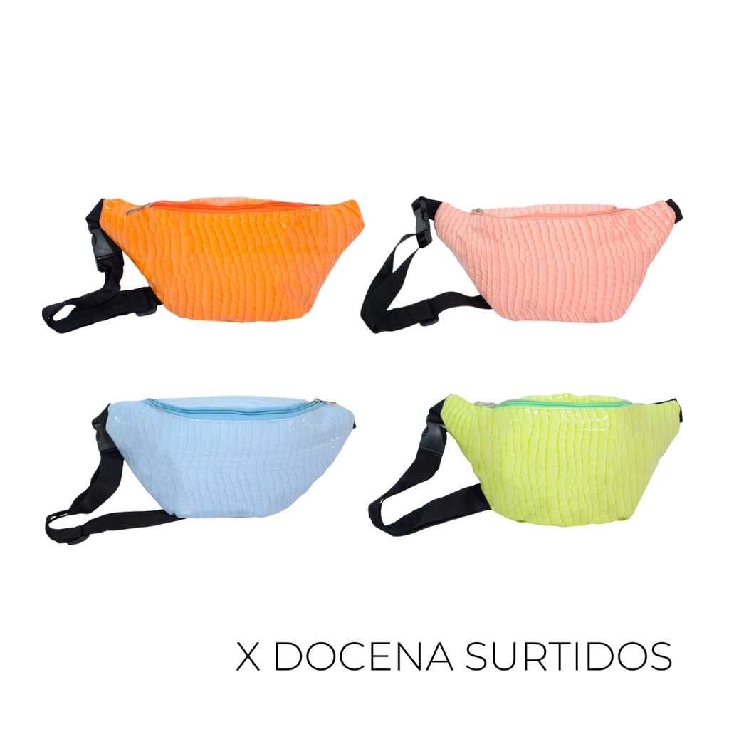 MAXI RIÑONERA TEXTURA CROCO X12