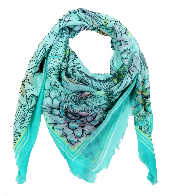 CHALINA FLORES Y GUARDAS 130X130CM