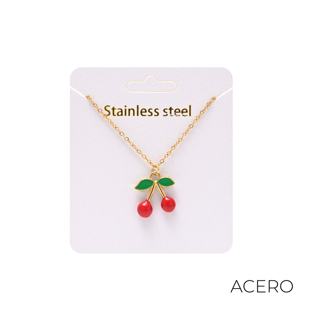 CADENA CON DIJE CHERRY ACERO