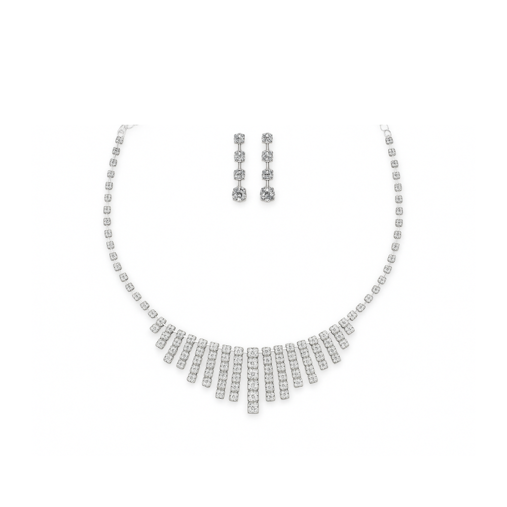 SET COLLAR + AROS STRASS COLGANTE