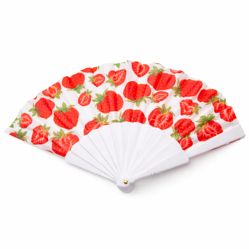 ABANICO TELA ESTAMPA FRUTAL