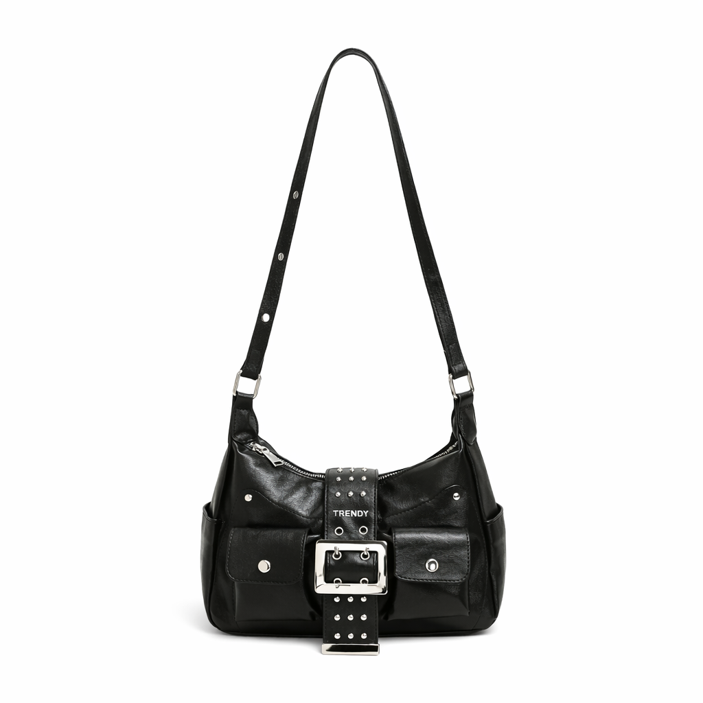 CARTERA CINTO DE SOLAPA Y TACHAS TRENDY