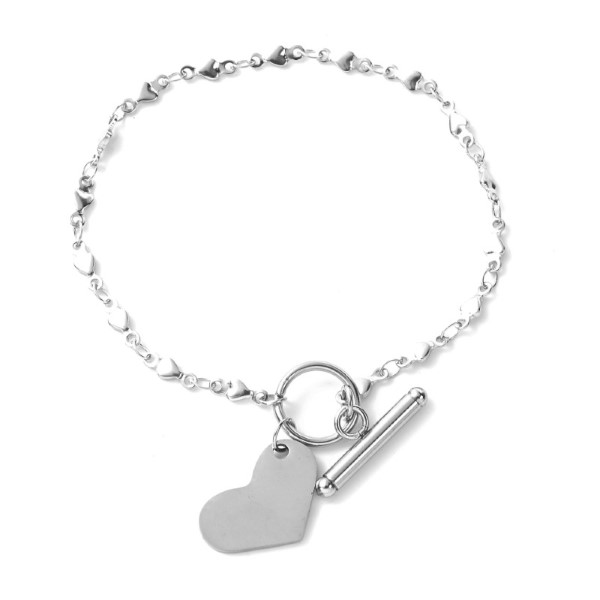 PULSERA DIJE CORAZON ACERO QUIRURGICO