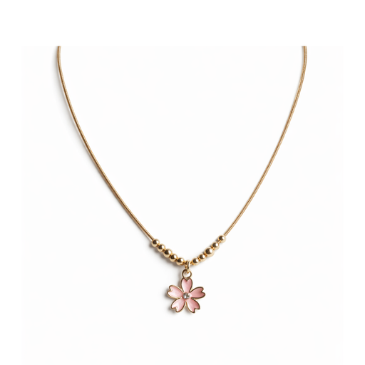 [47355] COLLAR DORADO CON DIJE DE FLOR