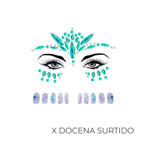 [34450D] STRASS DE COLORES PARA EL ROSTRO X12