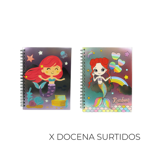 [45771D] CUADERNO HOLOGRAFICO DE SIRENA X12