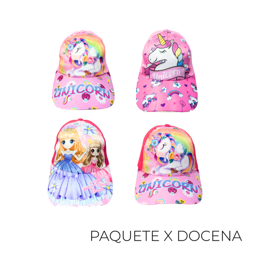 [45759D] GORRA ESTAMPADAS DE NENA X12