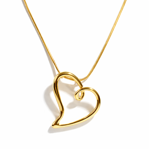 [51561] COLLAR CADENA RIGIDA DIJE CORAZON