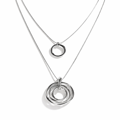 COLLAR DOBLE DIJE REDONDO GEO