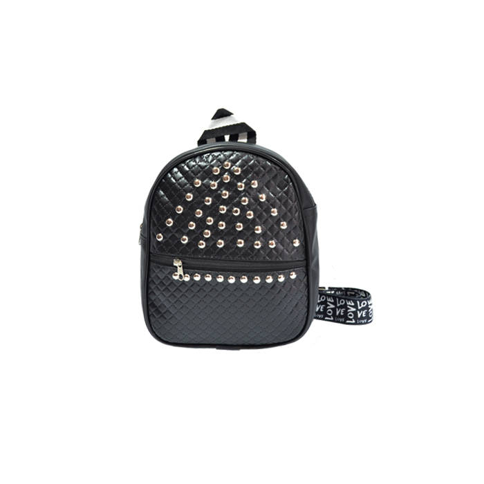 MOCHILA CON TACHAS Y CORREA SUBLIMADA.