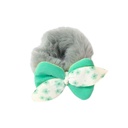 [41441] SCRUNCHIE ANGEL PELUCHE DOBLE MOÑO CON FLORES