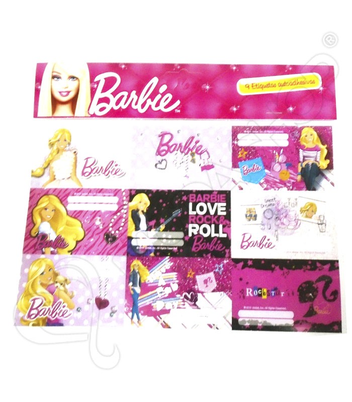 [13564] ETIQUETAS AUTOADHESIVAS POR 9 UNIDADES BARBIE