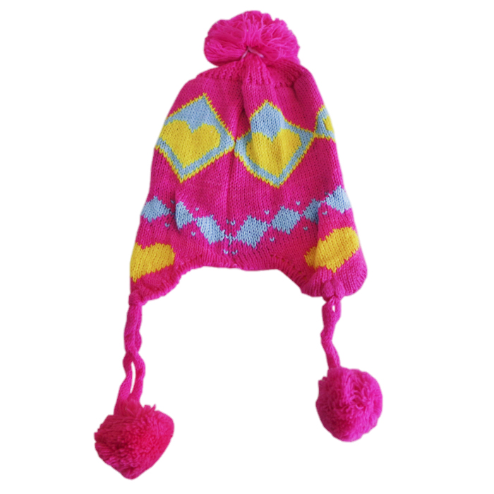 [32407] GORRO COYA INFANTIL DE 2 A 4 AÑOS CORAZONES