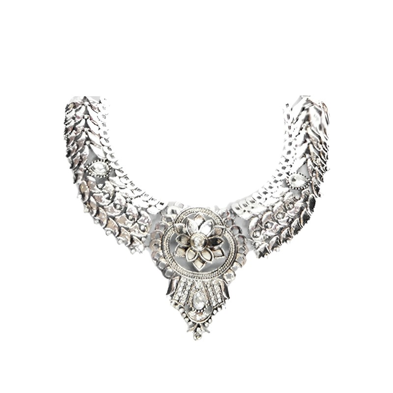 GARGANTILLA GRANDE VINTAGE PLATEADA