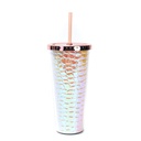 VASO DOBLE CUERPO TORNASOLADOS C/ SORBETE 650ML