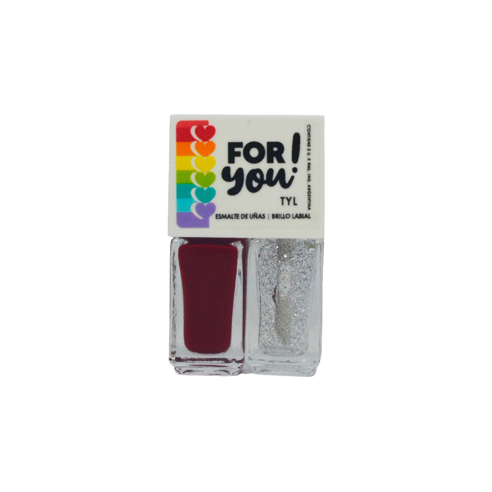 SET DUO FOR YOU BRILLO LABIAL Y ESMALTE DE UÑAS