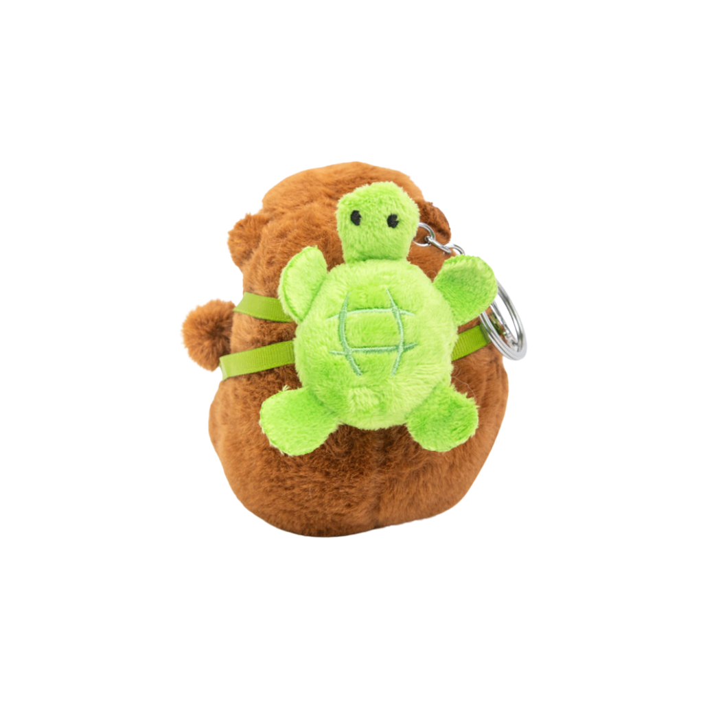 LLAVERO CAPIBARA CON MOCHILITA TORTUGA