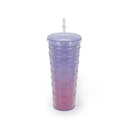 VASO DEGRADE CON TAPA Y SORBETE