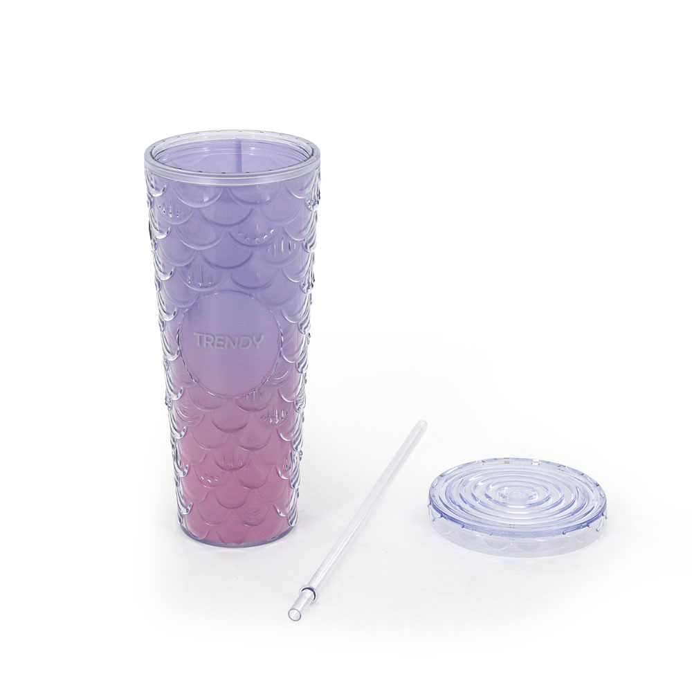 VASO DEGRADE CON TAPA Y SORBETE