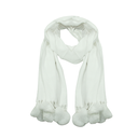 BUFANDA CON POMPON COLOR LISO