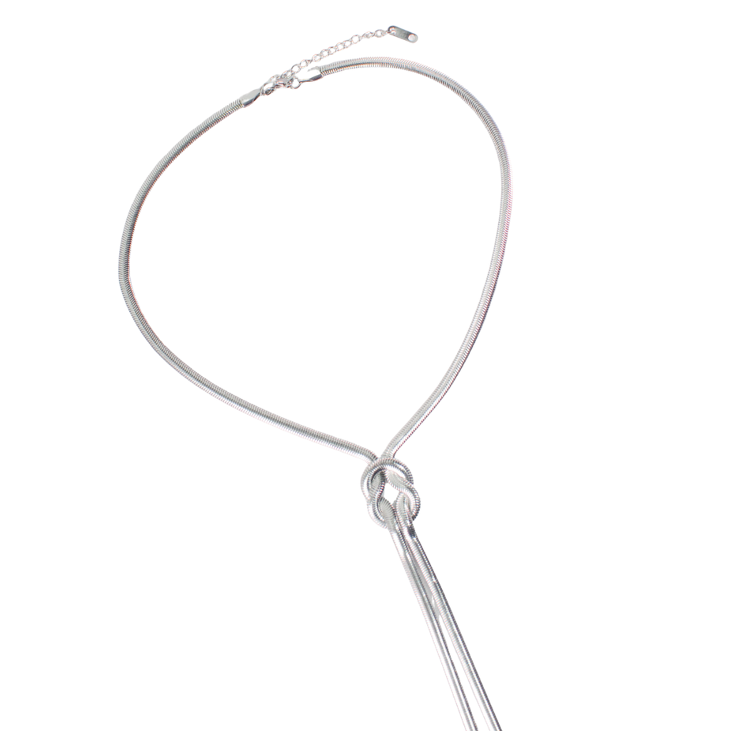 COLLAR PLATEADO NUDO ACERO