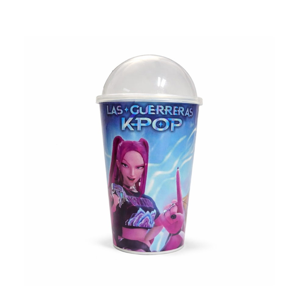 VASO CON TAPA GUERRERAS KPOP