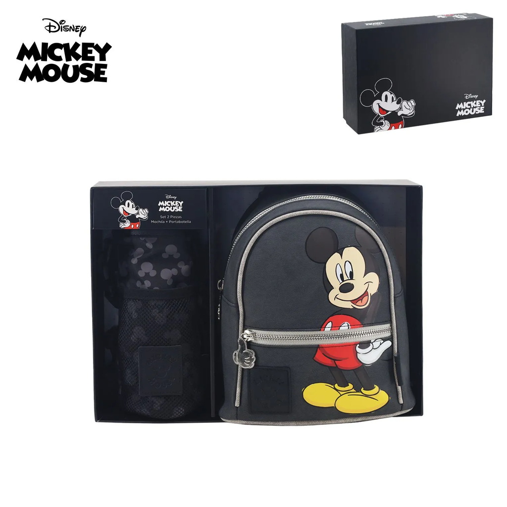 MOCHILA + PORTABOTELLA MOUSE DISNEY