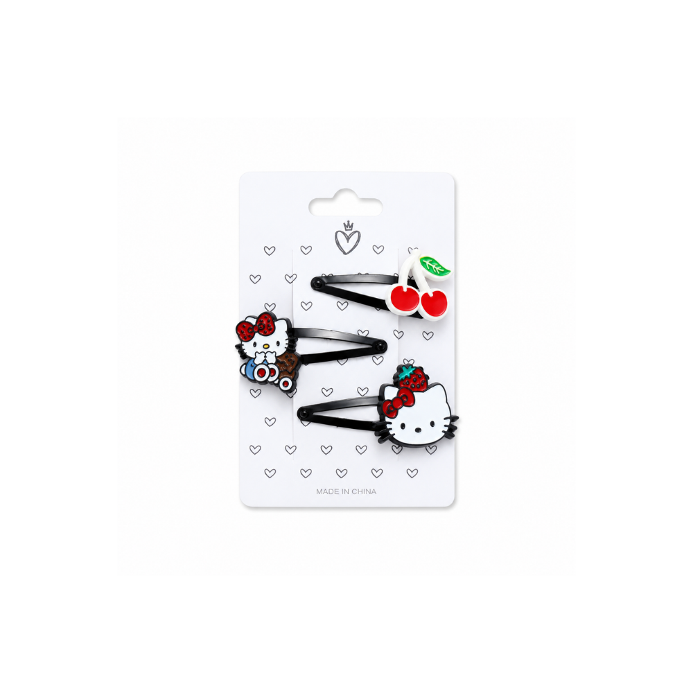 SET HEBILLAS TIC TAC X3 APLIQUE KITTY